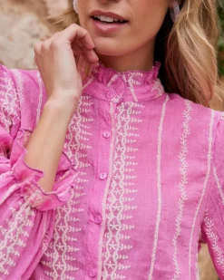 Maternité|Chemisiers Et Chemises-Polin et moi Chemise brodée Tibi Fuchsia