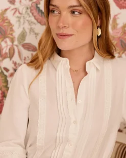 Maternité|Chemisiers Et Chemises-Polin et moi Chemise en dentelle Nere BLANC