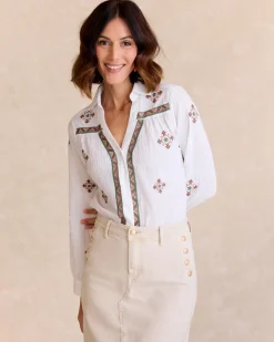 Chemisiers Et Chemises-Polin et moi Chemise ethnique Pandora blanc