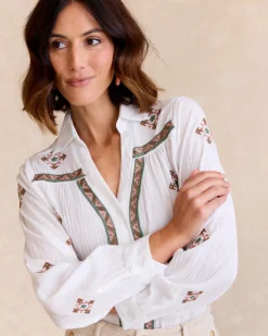 Chemisiers Et Chemises-Polin et moi Chemise ethnique Pandora blanc