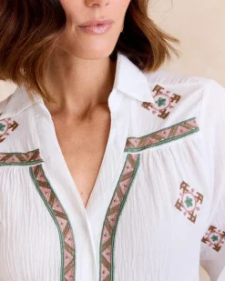 Chemisiers Et Chemises-Polin et moi Chemise ethnique Pandora blanc