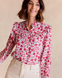 Maternité|Chemisiers Et Chemises-Polin et moi Chemise Flores Cinty cerise