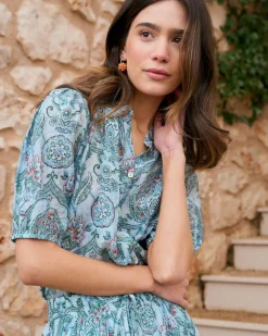 Maternité|Chemisiers Et Chemises-Polin et moi Chemise Lirel imprimer Turquoise