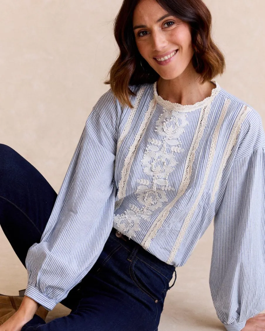 Chemisiers Et Chemises-Polin et moi Chemise rayée Simona Céleste