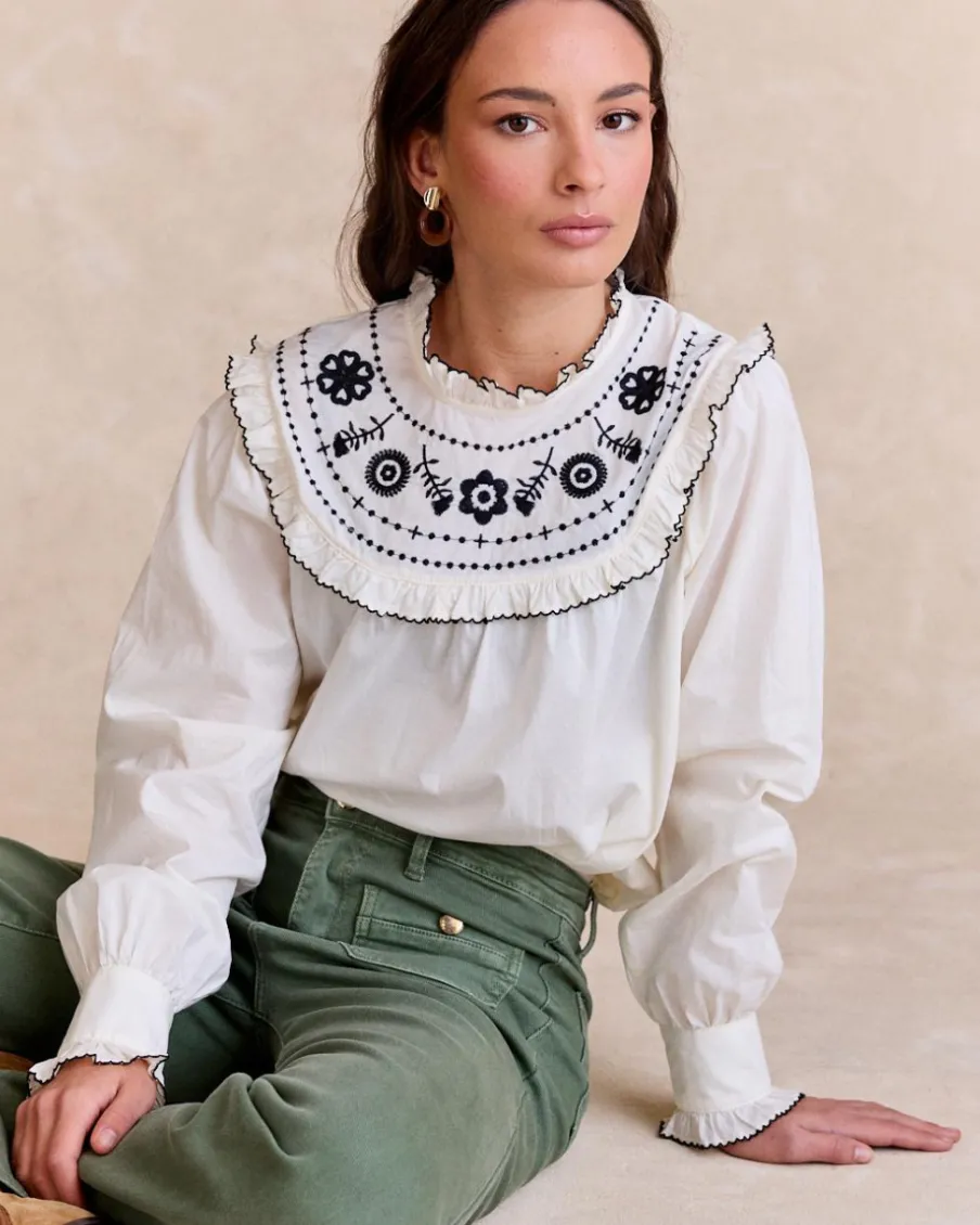 Chemisiers Et Chemises-Polin et moi Chemisier à col Indiana BLANC