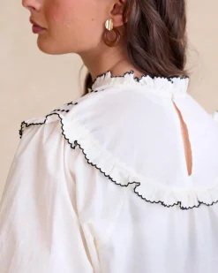 Chemisiers Et Chemises-Polin et moi Chemisier à col Indiana BLANC