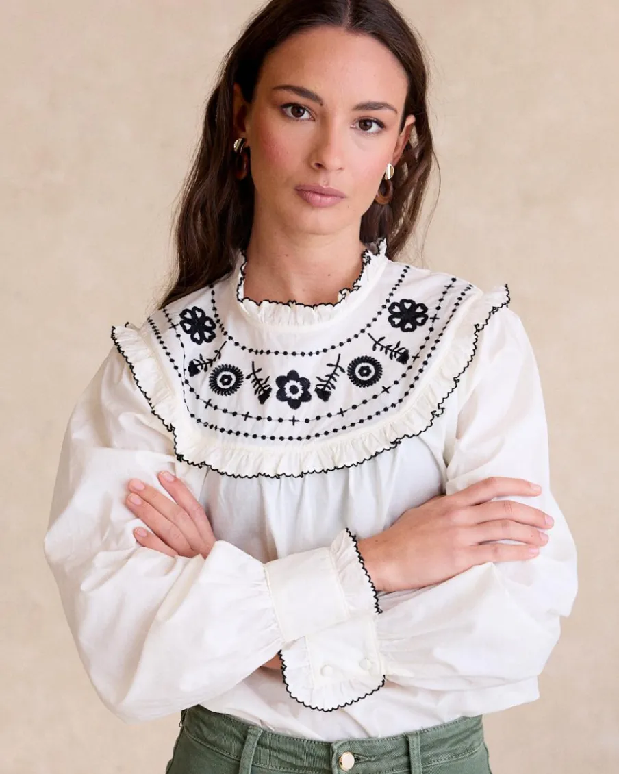 Chemisiers Et Chemises-Polin et moi Chemisier à col Indiana BLANC