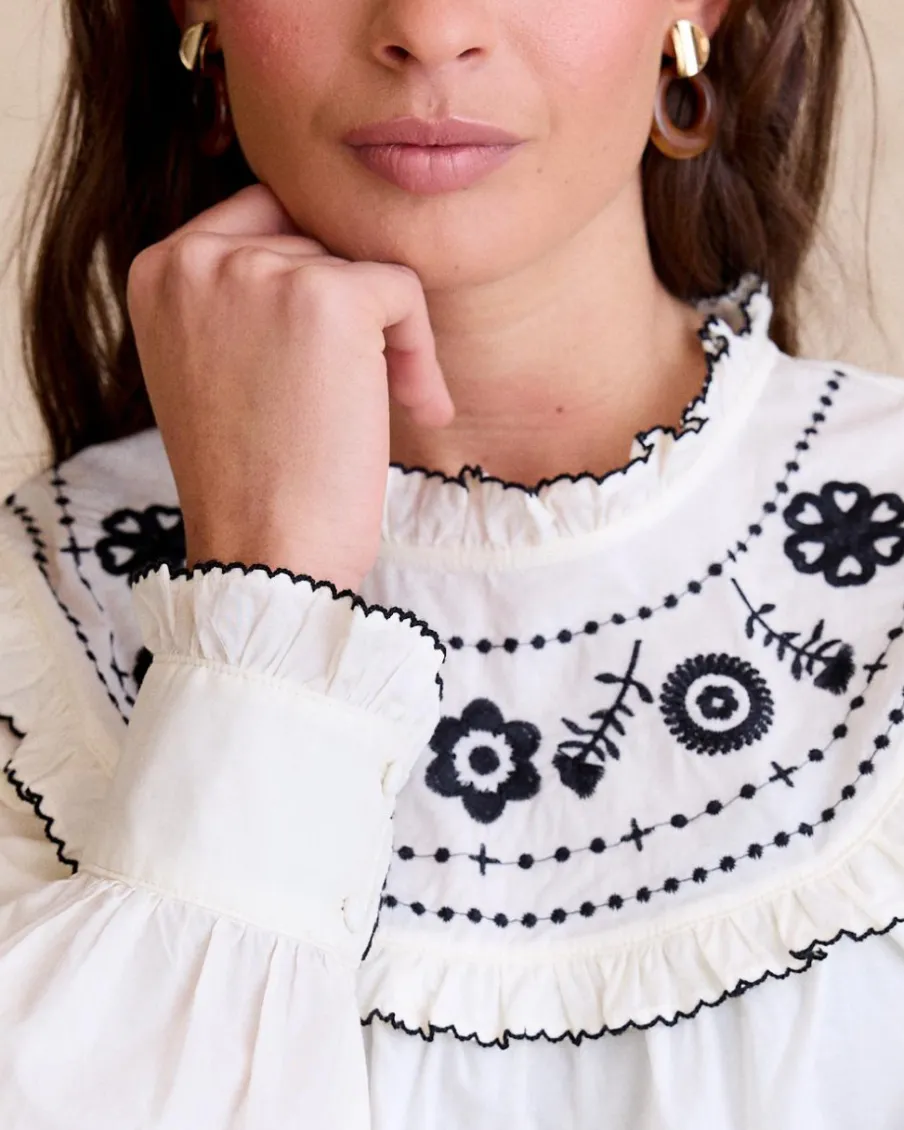 Chemisiers Et Chemises-Polin et moi Chemisier à col Indiana BLANC