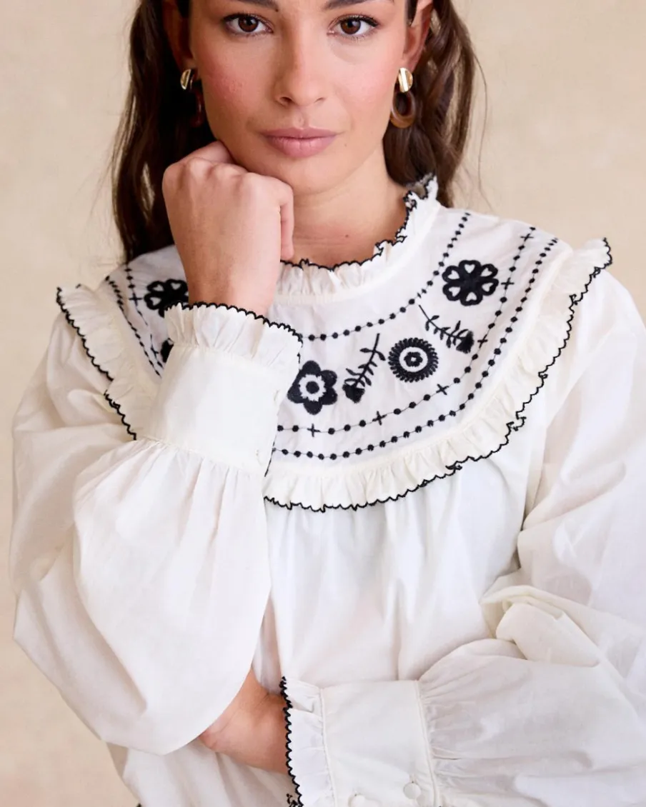 Chemisiers Et Chemises-Polin et moi Chemisier à col Indiana BLANC