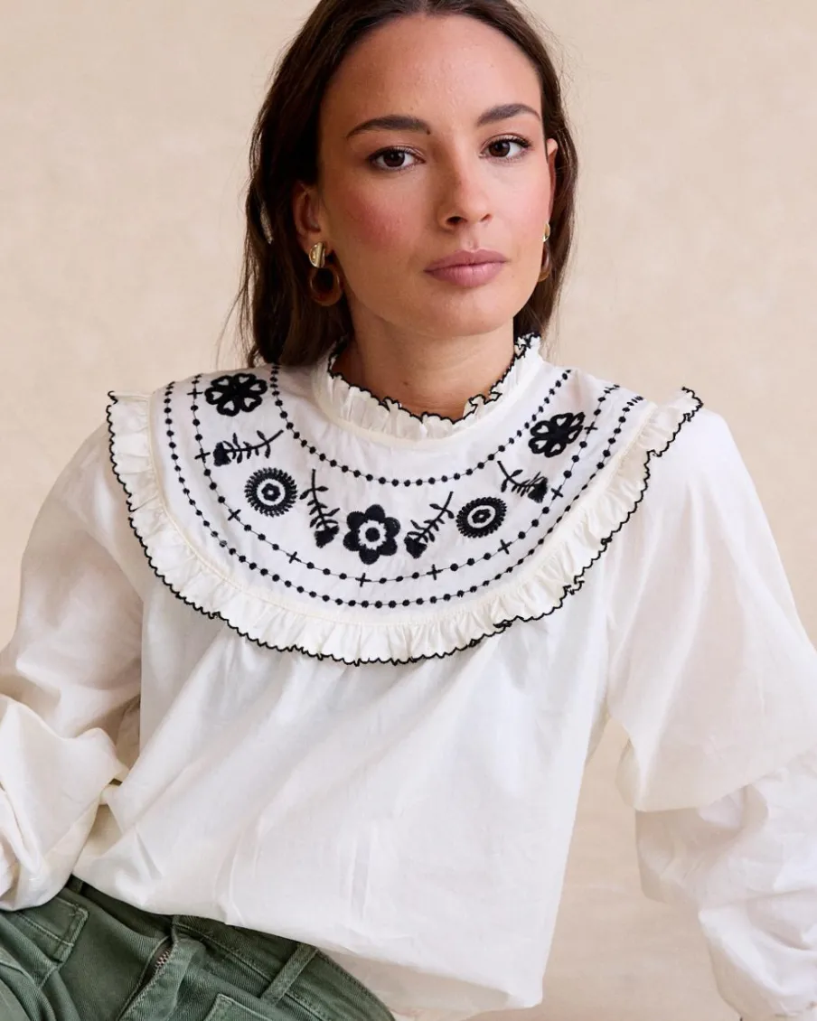 Chemisiers Et Chemises-Polin et moi Chemisier à col Indiana BLANC