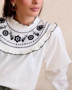 Chemisiers Et Chemises-Polin et moi Chemisier à col Indiana BLANC