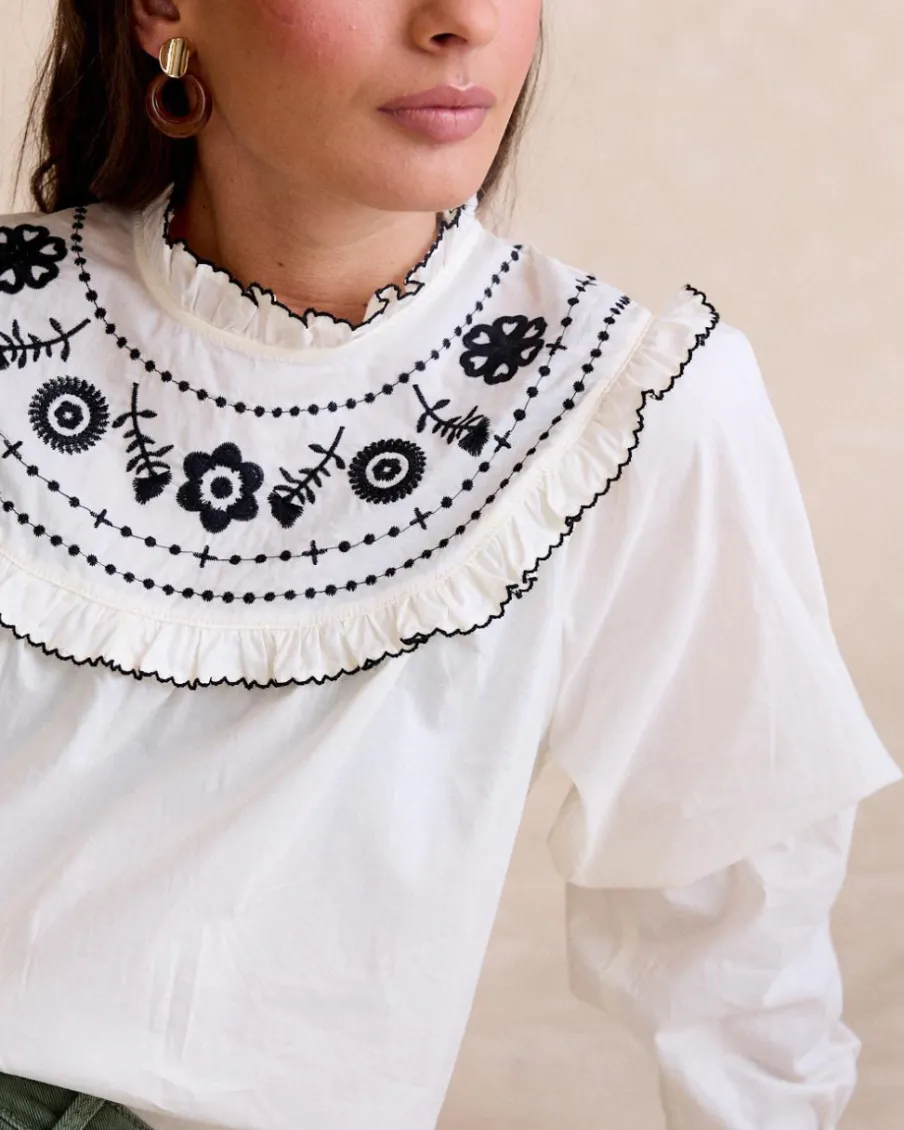 Chemisiers Et Chemises-Polin et moi Chemisier à col Indiana BLANC