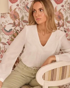 Chemisiers Et Chemises-Polin et moi Chemisier à détails Lucille BLANC