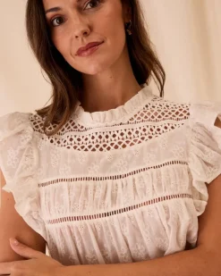 Chemisiers Et Chemises-Polin et moi Chemisier à volants Catrina blanc