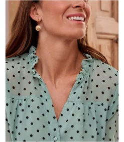 Maternité|Chemisiers Et Chemises-Polin et moi Chemisier Topos Elama Eucalyptus