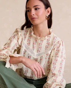 Chemisiers Et Chemises-Polin et moi Claudi Flowers Blouse Cru