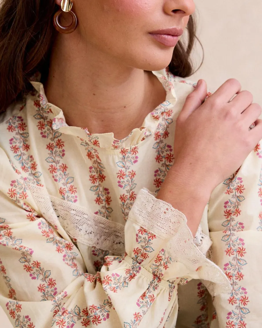 Chemisiers Et Chemises-Polin et moi Claudi Flowers Blouse Cru