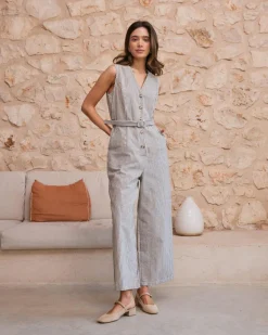 Robes Et Combinaisons-Polin et moi Combinaison rayée Calum Cru