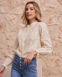 Maternité|Chemisiers Et Chemises-Polin et moi Dafne Blouse brodée Cru