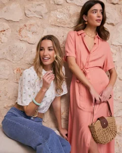 Chemisiers Et Chemises-Polin et moi Daria Chemise à fleurs à manches blanc