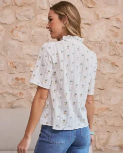 Chemisiers Et Chemises-Polin et moi Daria Chemise à fleurs à manches blanc