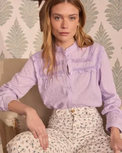 Chemisiers Et Chemises-Polin et moi Dorian Plumeti Blouse Lilas