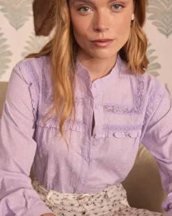 Chemisiers Et Chemises-Polin et moi Dorian Plumeti Blouse Lilas
