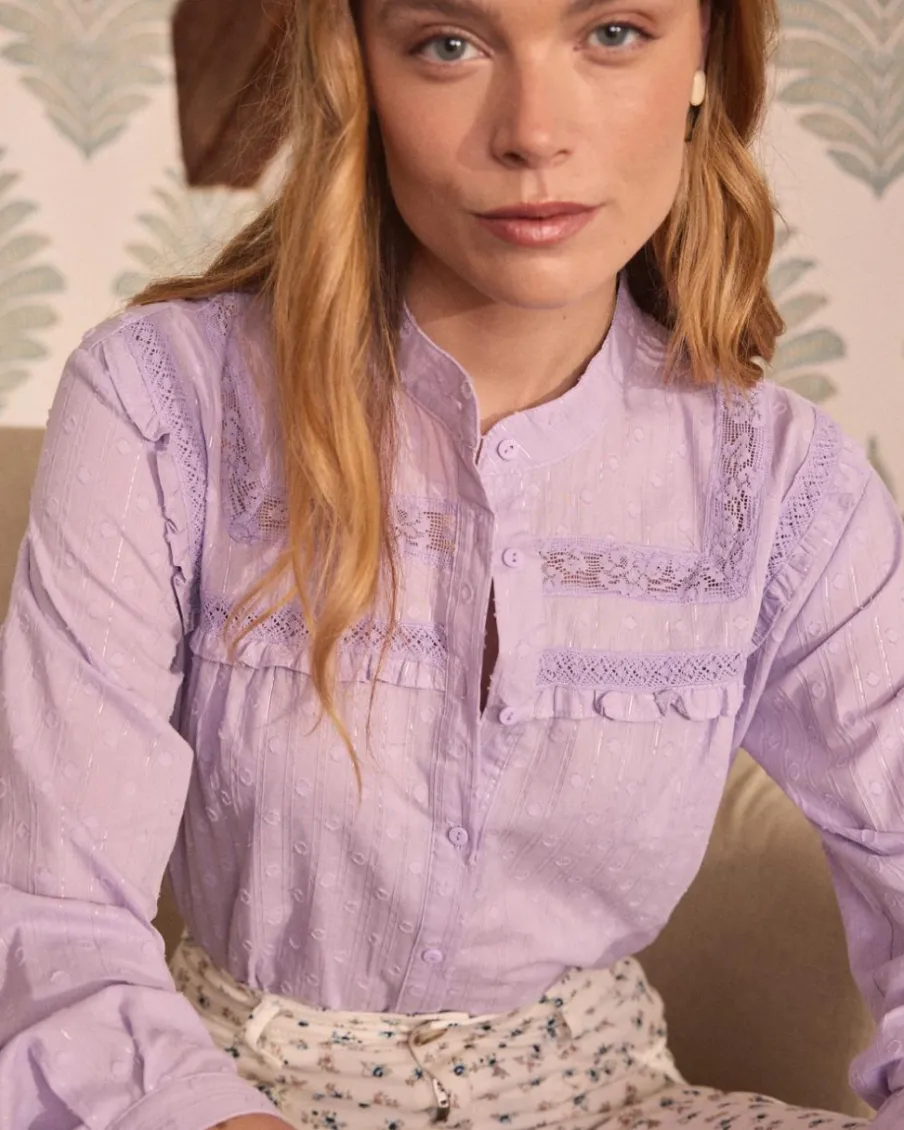 Chemisiers Et Chemises-Polin et moi Dorian Plumeti Blouse Lilas