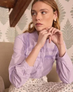 Chemisiers Et Chemises-Polin et moi Dorian Plumeti Blouse Lilas