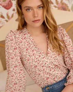 Chemisiers Et Chemises-Polin et moi Efra imprimer Blouse Cru