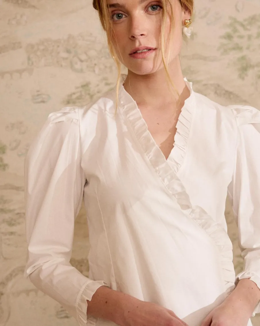 Chemisiers Et Chemises-Polin et moi Genoveva Blouse he BLANC