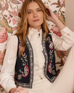 Maternité|Blazer Et Vestes-Polin et moi Gilet brodé Abelina Marin