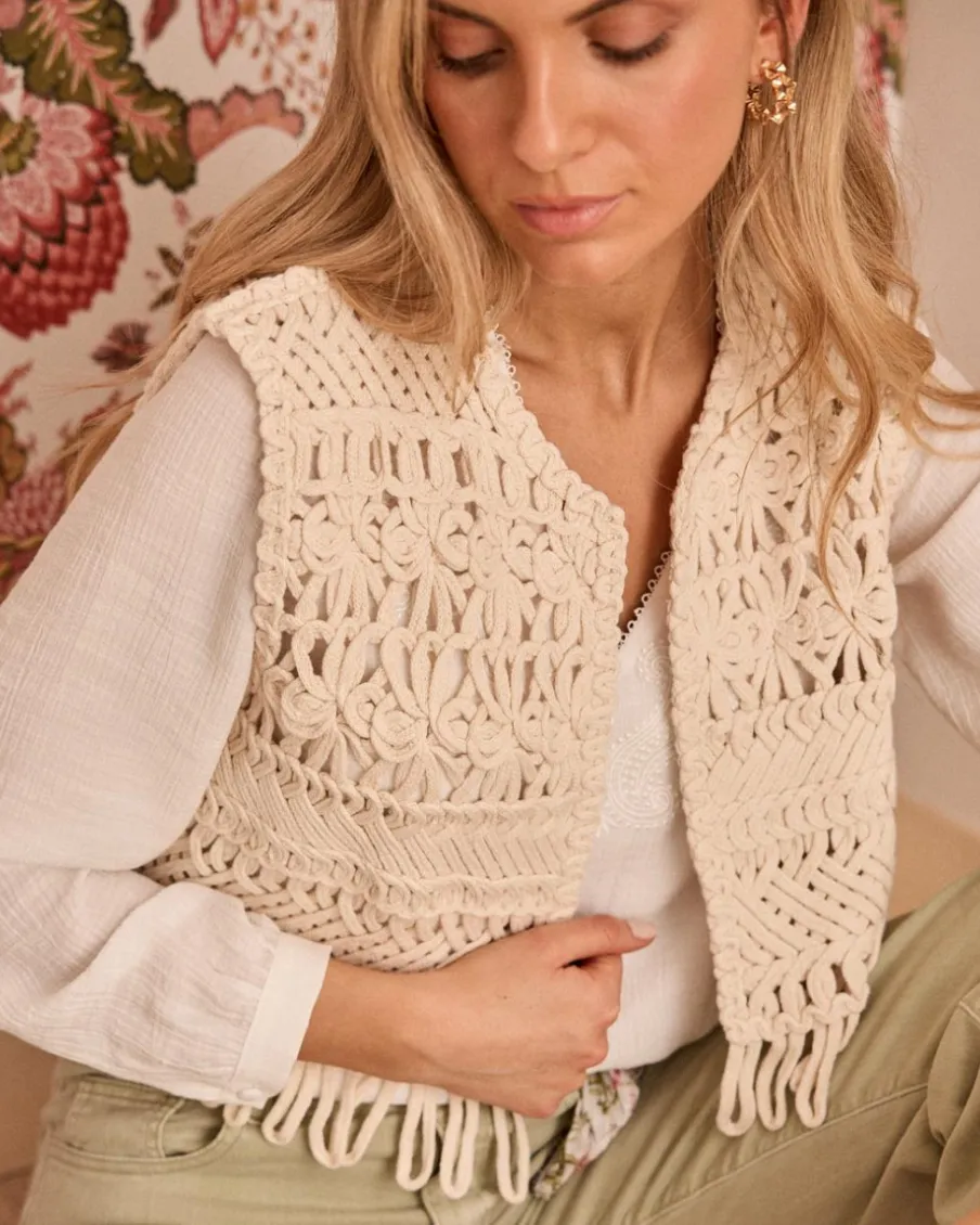 Blazer Et Vestes-Polin et moi Gilet en crochet Sabi Cru