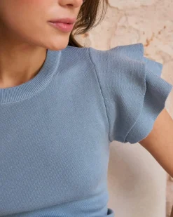 Maternité|T-shirts Et Hauts-Polin et moi Haut à volants à manches Hailey DENIM