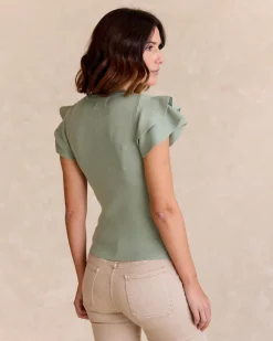 Point|T-shirts Et Hauts-Polin et moi Haut à volants en maille d’ Eucalyptus