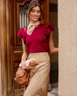 T-shirts Et Hauts-Polin et moi Haut à volants Siena bougainvillée