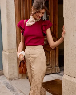 T-shirts Et Hauts-Polin et moi Haut à volants Siena bougainvillée