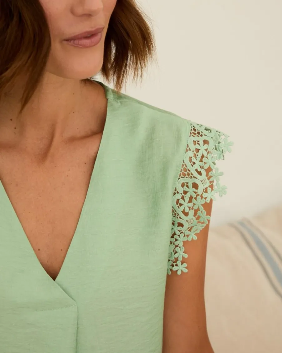 T-shirts Et Hauts-Polin et moi Haut en dentelle Ainoa Eucalyptus