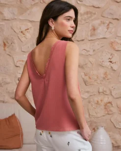 T-shirts Et Hauts-Polin et moi Haut en dentelle Jasira corail