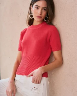 T-shirts Et Hauts-Polin et moi Haut en maille Allegra corail