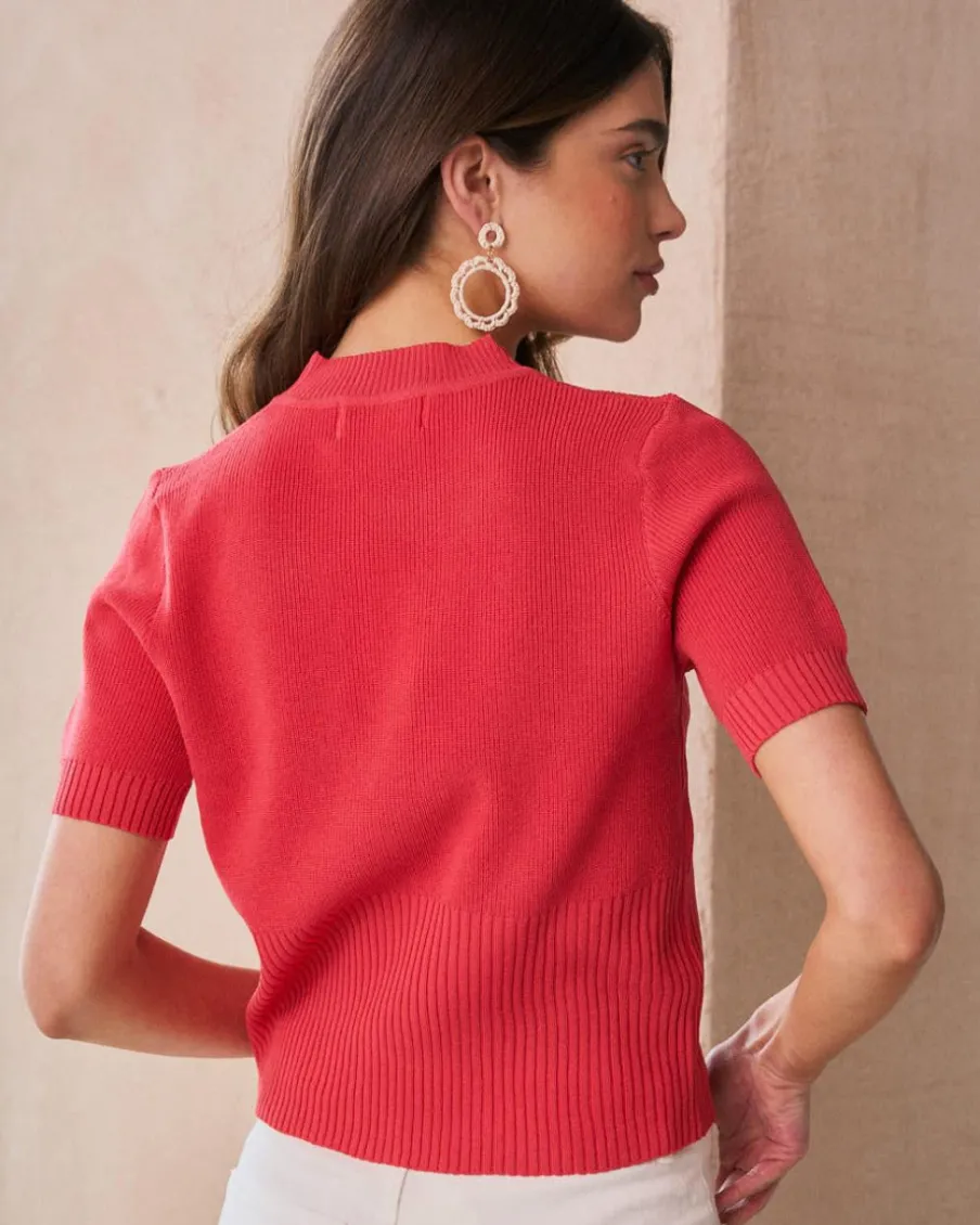 T-shirts Et Hauts-Polin et moi Haut en maille Allegra corail