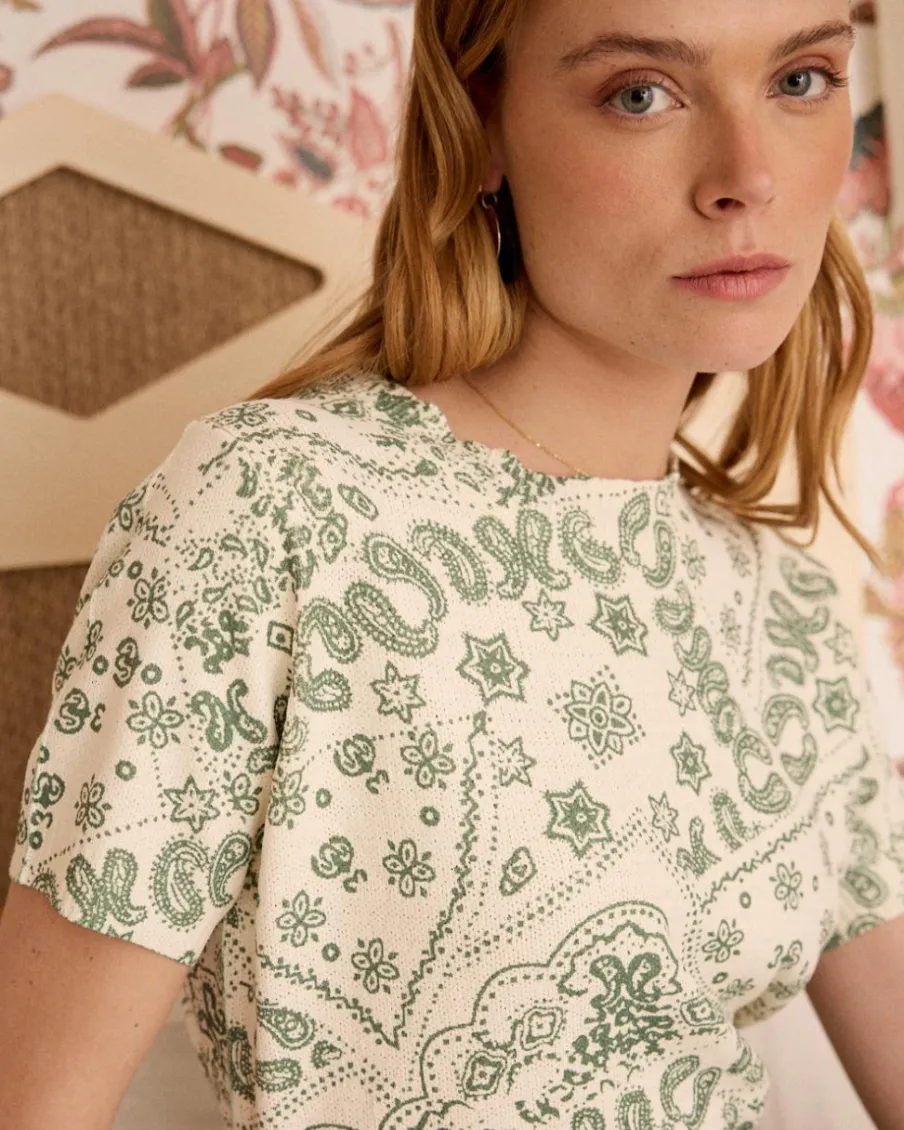 Point|T-shirts Et Hauts-Polin et moi Haut en maille Idalia imprimer Kaki