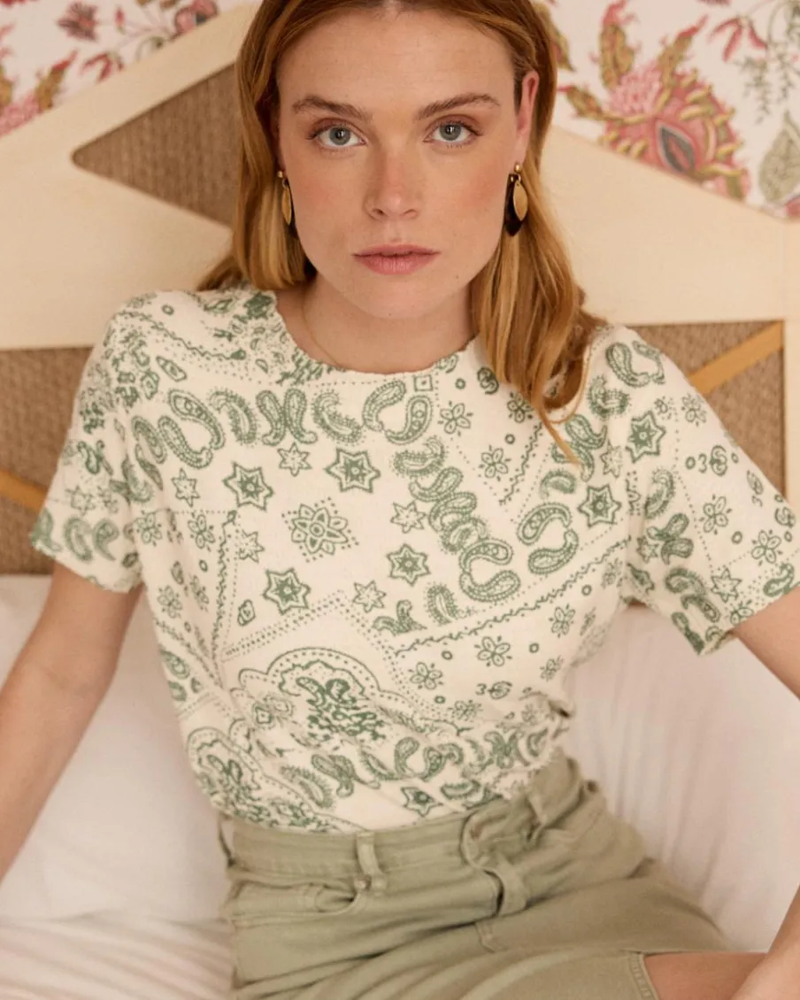 Point|T-shirts Et Hauts-Polin et moi Haut en maille Idalia imprimer Kaki