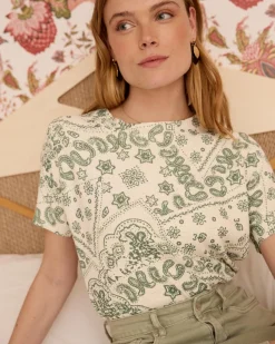 Point|T-shirts Et Hauts-Polin et moi Haut en maille Idalia imprimer Kaki