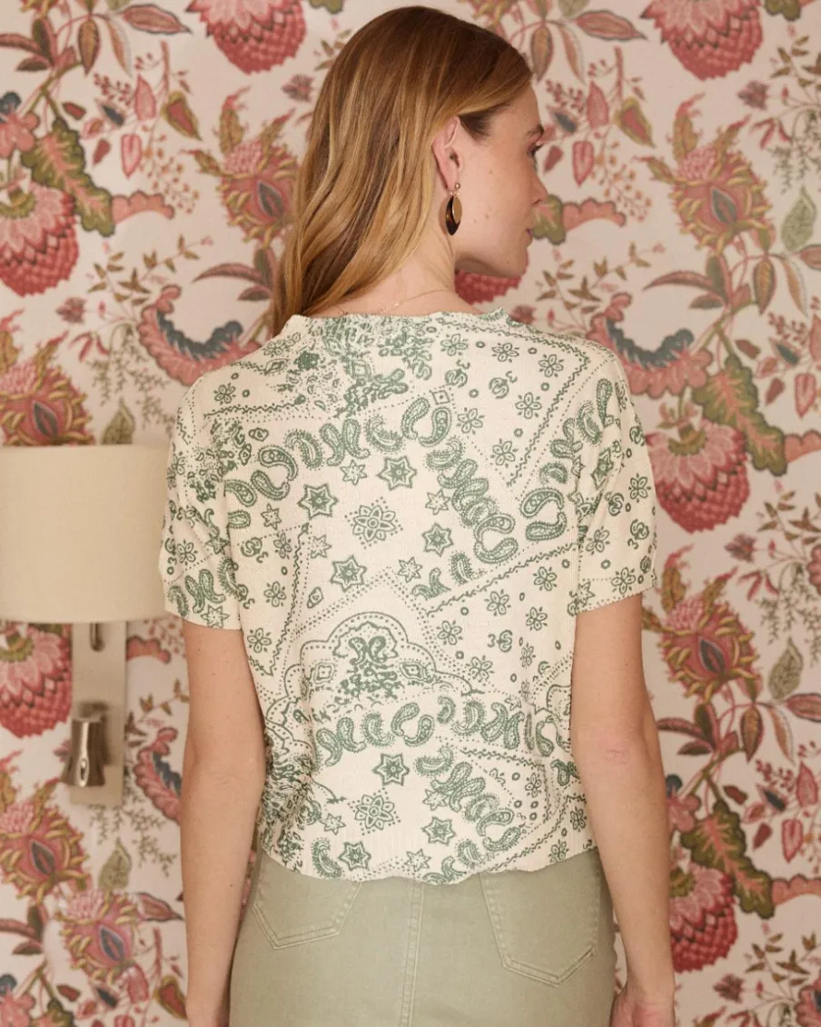 Point|T-shirts Et Hauts-Polin et moi Haut en maille Idalia imprimer Kaki