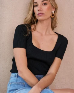 T-shirts Et Hauts-Polin et moi Haut en maille Luci Bow noir