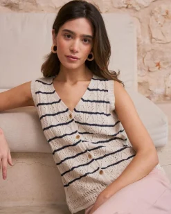 Point|T-shirts Et Hauts-Polin et moi Haut rayé Lea Marin