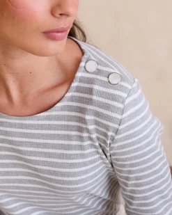 T-shirts Et Hauts-Polin et moi Haut rayé Maribeli GRIS
