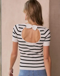 T-shirts Et Hauts-Polin et moi Haut rayé Paolina blanc