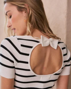 T-shirts Et Hauts-Polin et moi Haut rayé Paolina blanc